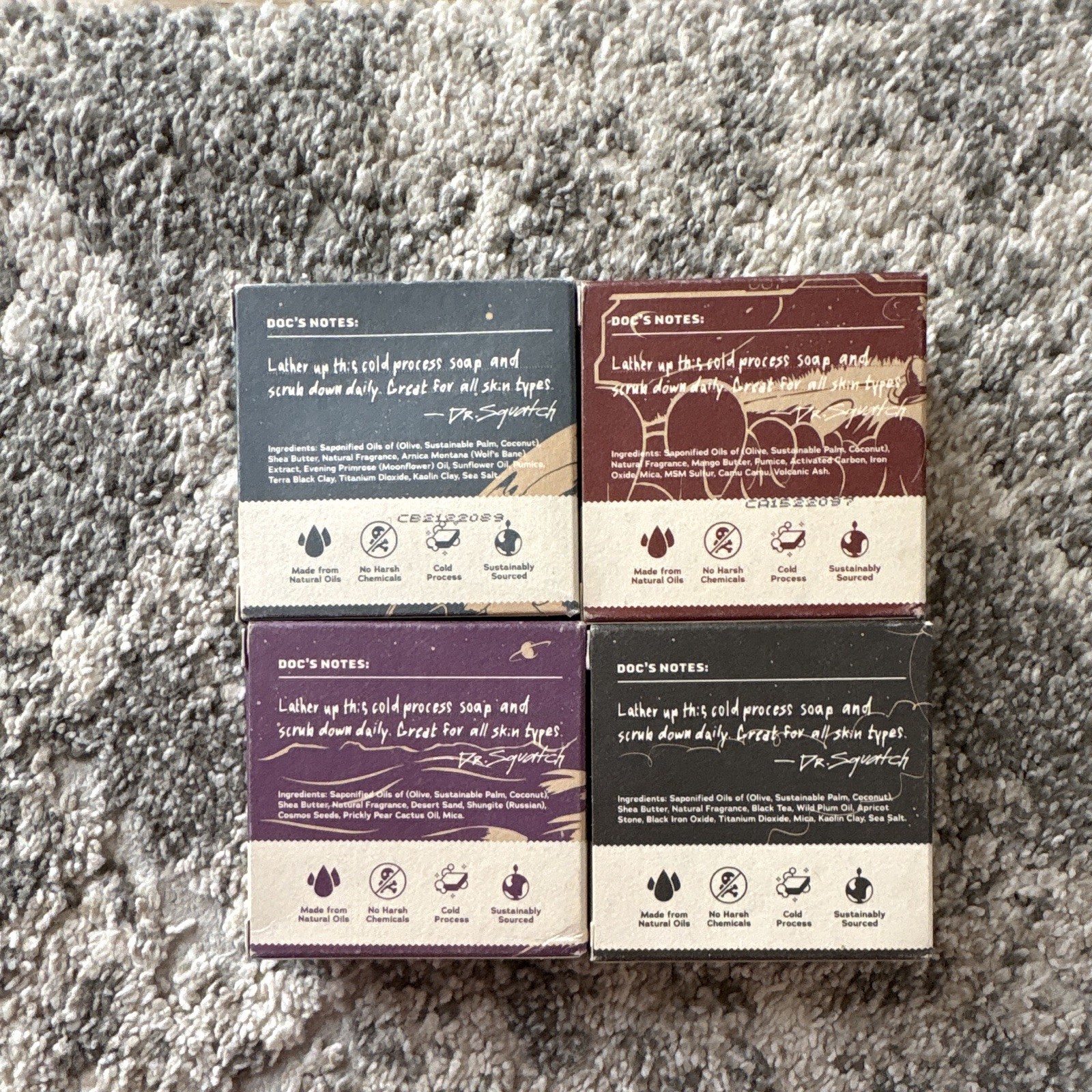 Dr. Squatch Galaxy Men’s All Natural Cold Process Soap Set 5 oz Moon Rock Mars