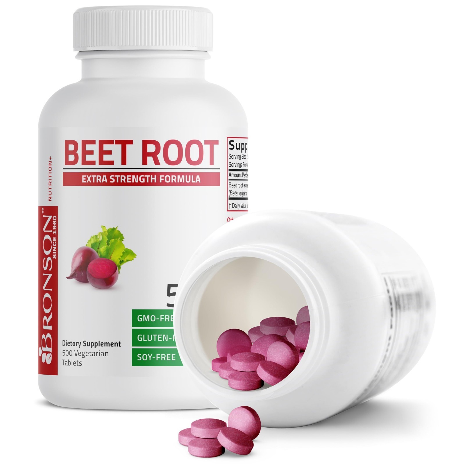 Extra Strength Beet Root Capsules – Non-GMO, Gluten-Free, 500 Veggie Tablets