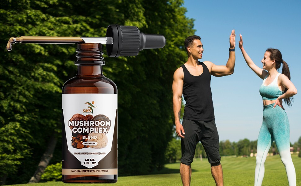 Mushroom Complex Extract Organic Non GMO Tincture Herbal Liquid Drops 6 Fl Oz