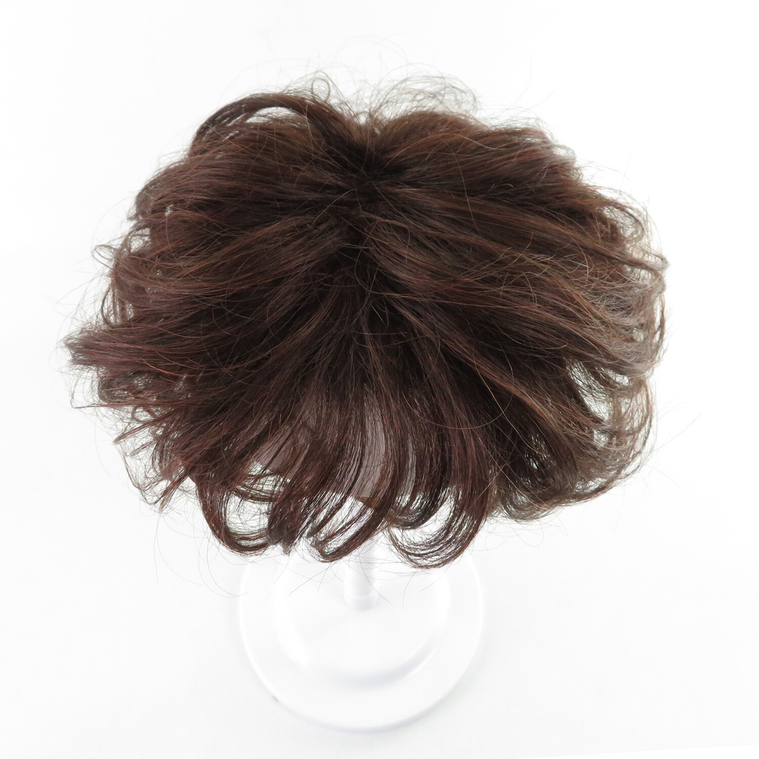 Short Wavy Curly Hair Crown Topper Human Hair Replacement for Women’s Thin Hair