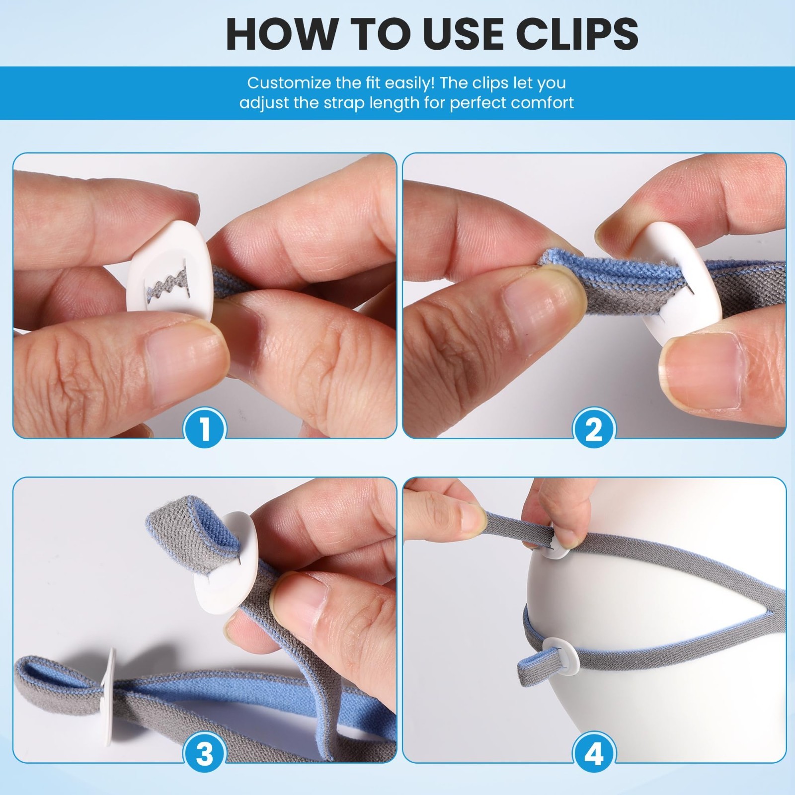 2pcs Airfit P10 Headgear Strap, Replacement CPAP Headgear Compatible with Resmed