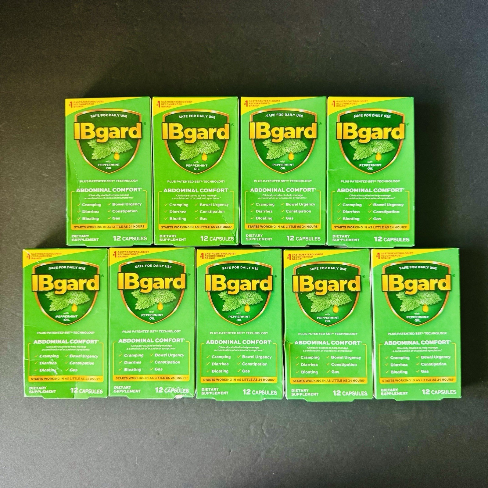 9x IBgard for Irritable Bowel Syndrome, 12 Capsules, abdominal comfort, 11/2027