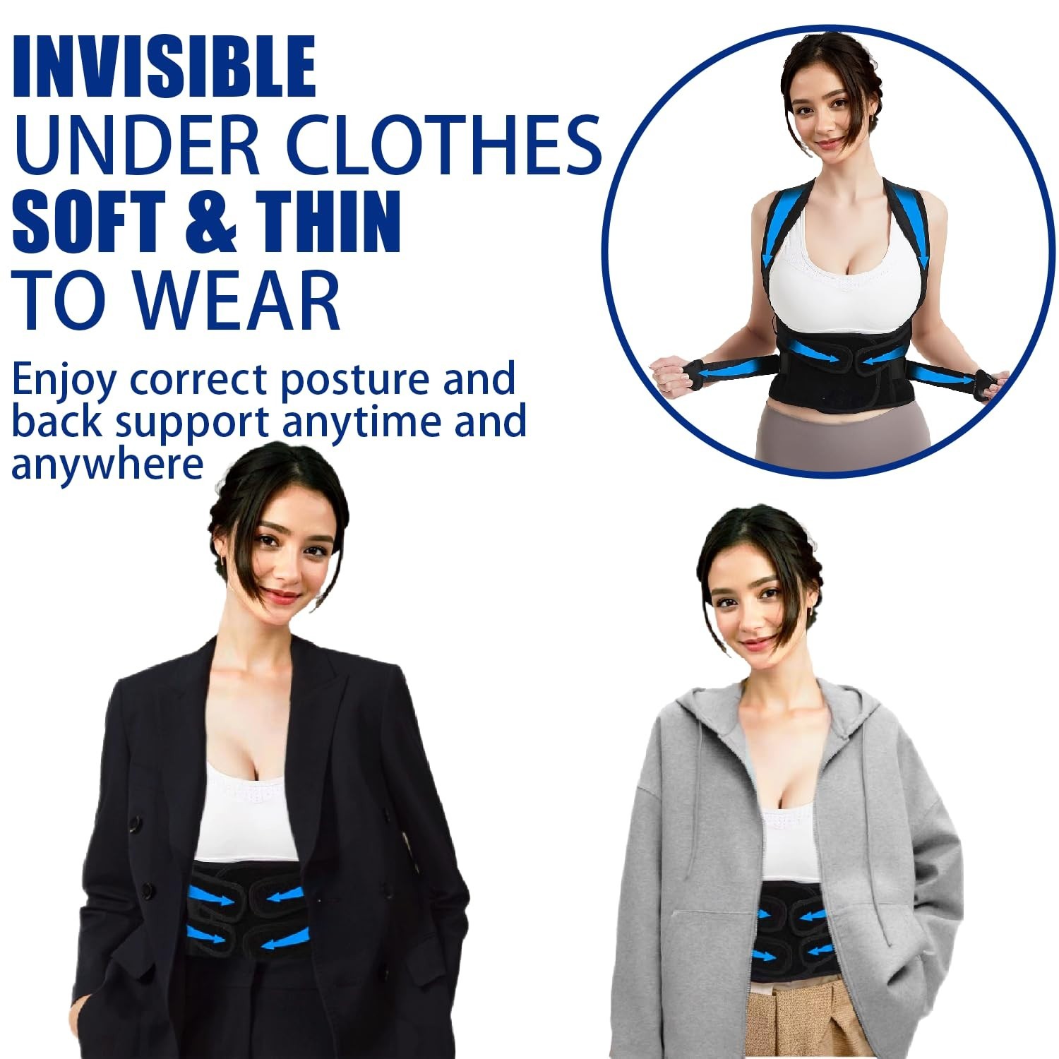 Adjustable Posture Corrector Back Brace for Pain Relief – Lumbar Support, Breath