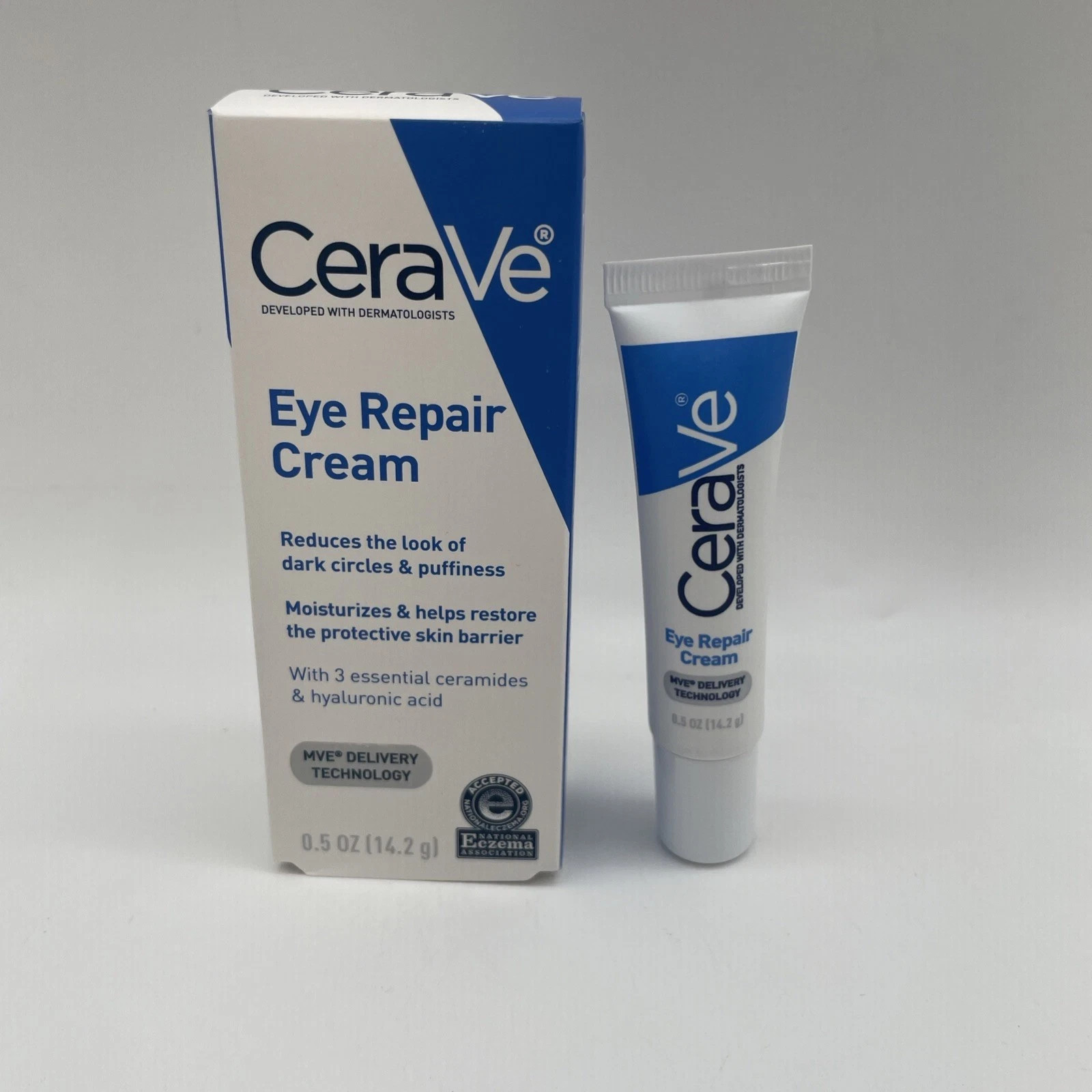 CeraVe Eye Repair Cream Under Eye Cream For Puffiness And Bags 0.5oz 3 Pack