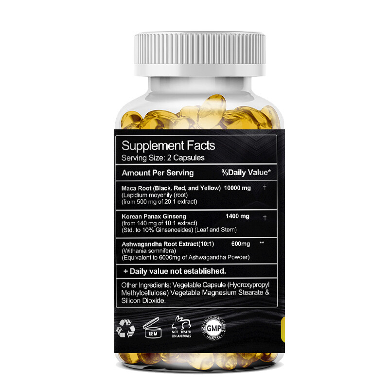 Organic Maca Root Capsules | 240 Pills | Peruvian Maca Extract for Men & Women