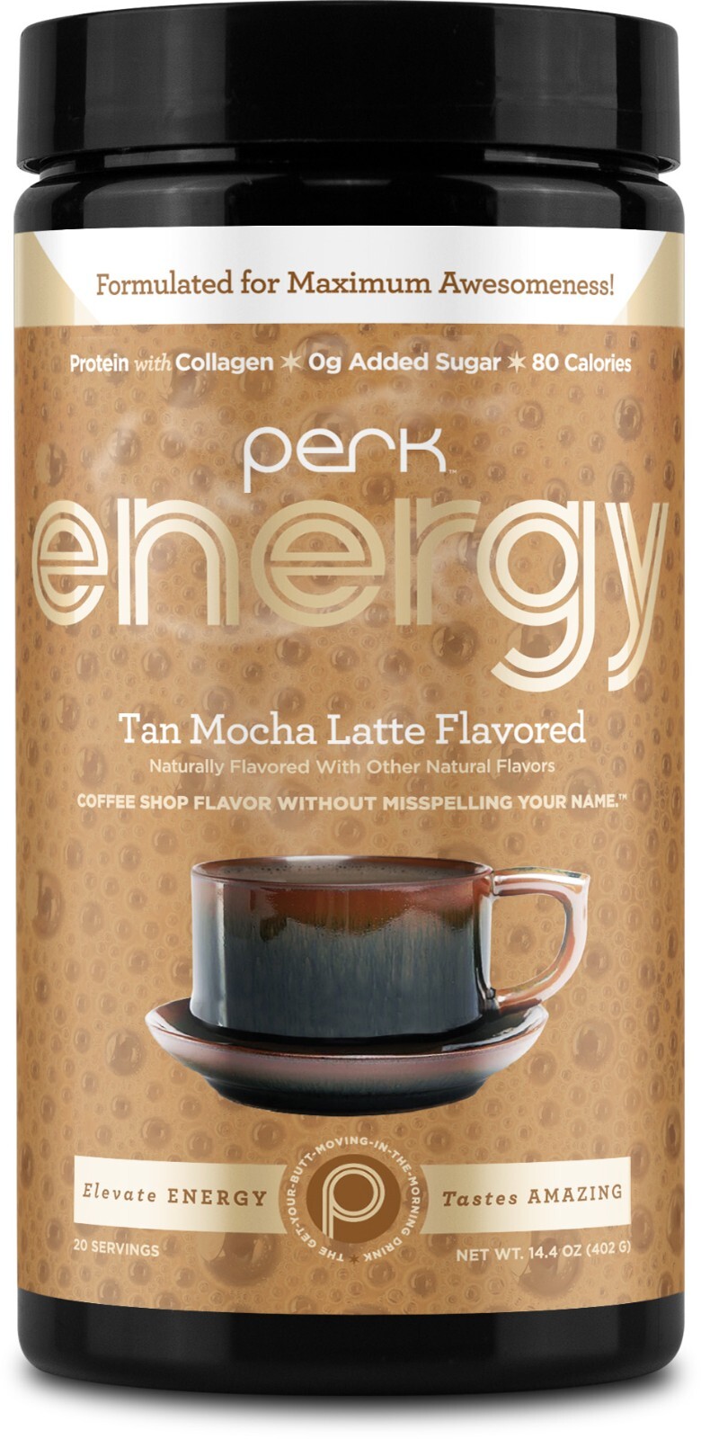 Perk Energy Original Tan Mocha Latte Flavored Drink Powder (20 Servings)