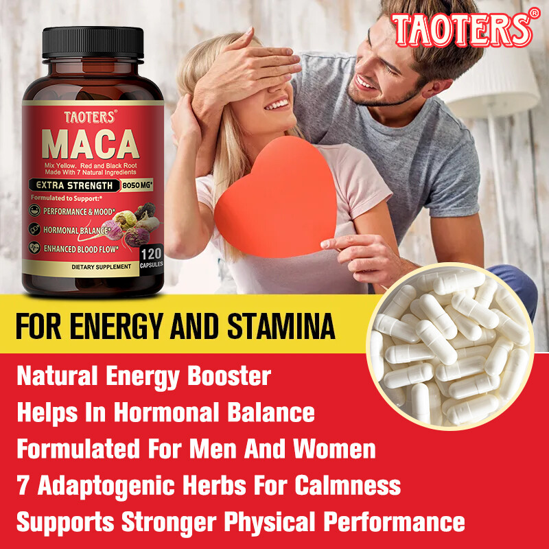 Maca Root Capsules 8050mg |60/120 Pills | Red, Yellow,Black Maca Supplements USA