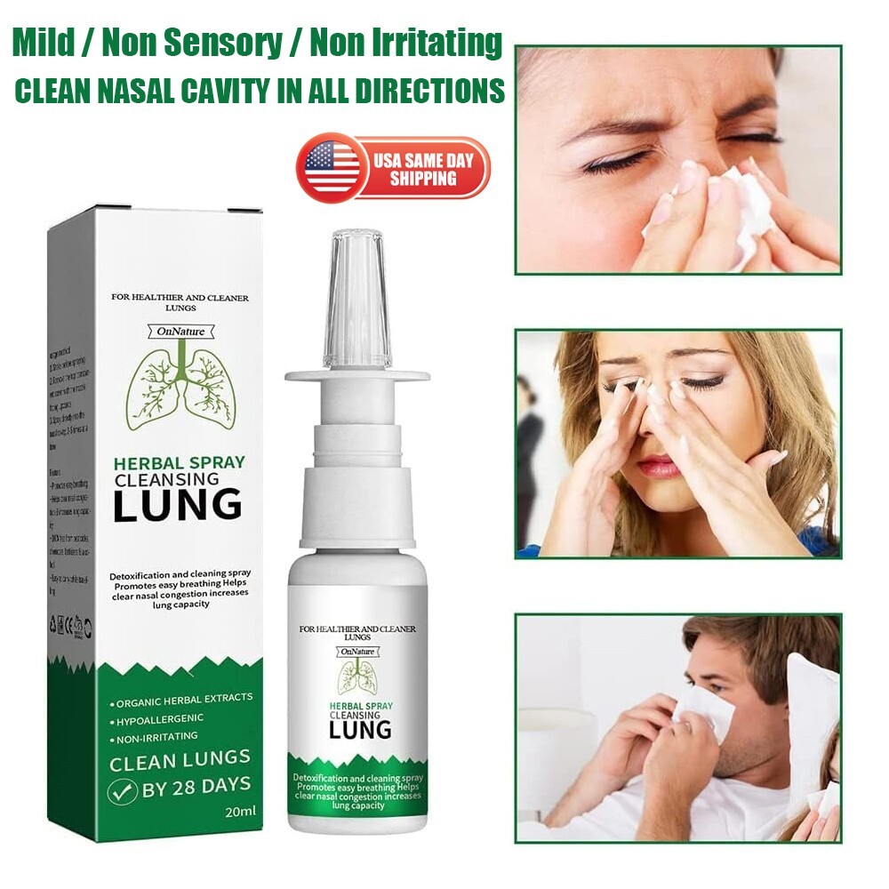 Organic Herbal Lung Cleanse Repair Nasal Spray for Smokers Congestion Allergy