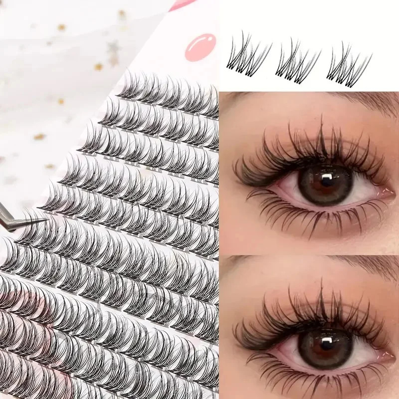 Beginner Friendly Reusable False Eyelash Set Thick Fluffy Natural Cartoon Cross