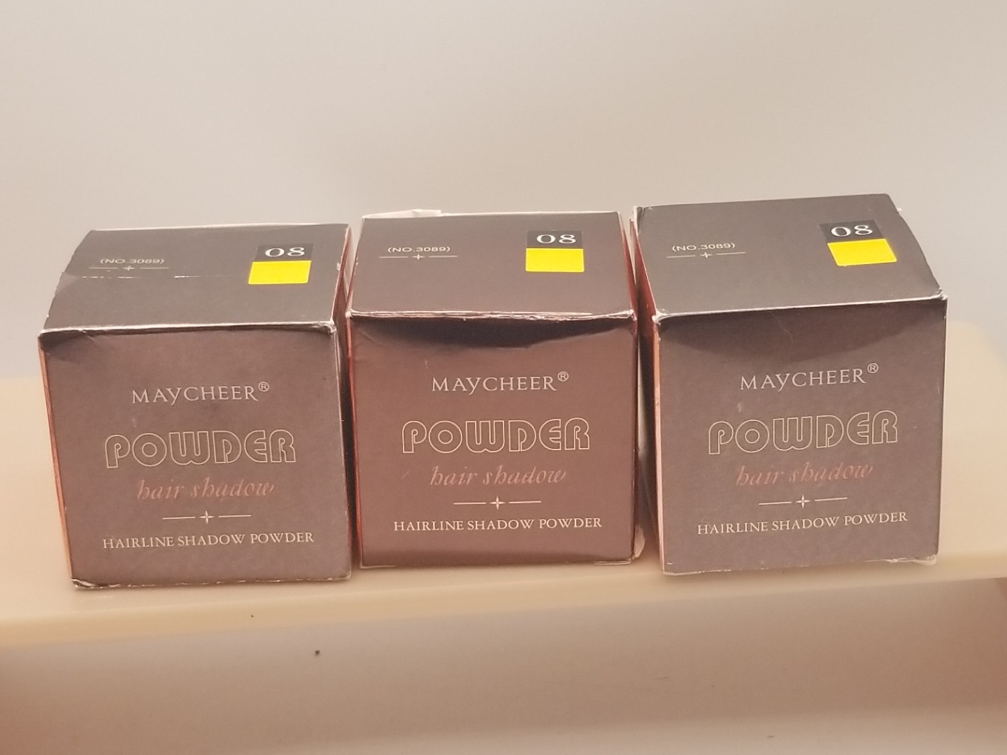 Lot Of 3 Maycheer Hairline Shadow Powder # 08 Light Yellow NEW Exp 2030