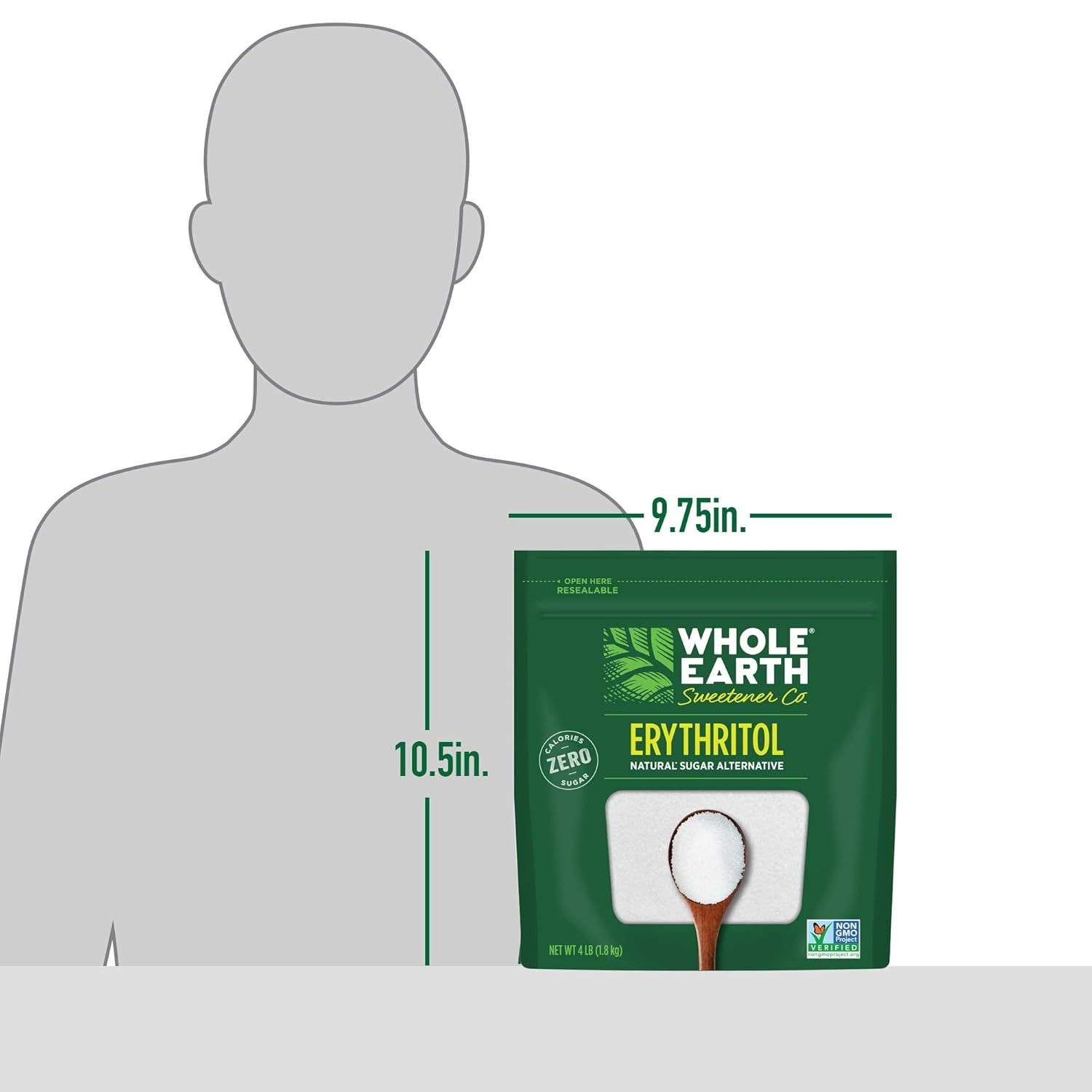 100% Erythritol Zero Calorie Sweetener – 64oz Plant-Based Sugar Alternative