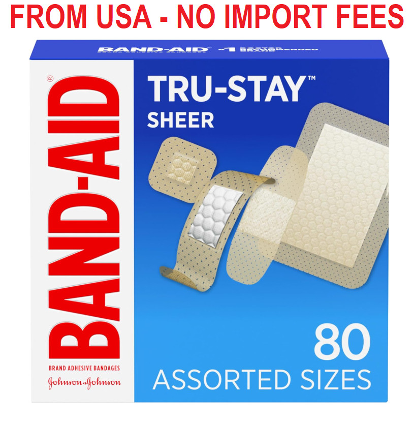 80 ct Band-Aid Brand Tru-Stay Sheer Strips Adhesive Sterile Bandages for First A