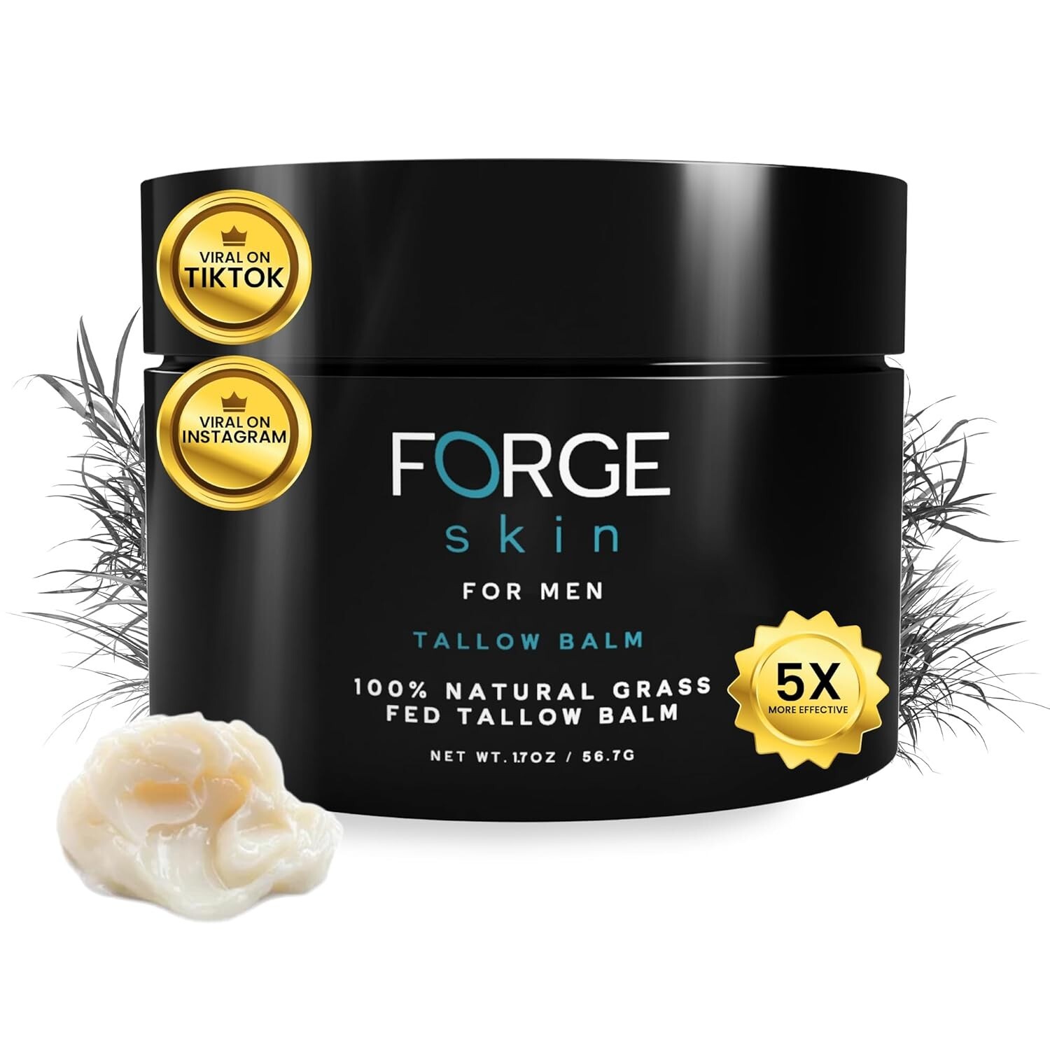 Forge Skin Men’s Wrinkle Defense Beef Tallow Balm for Skin- 1.77 OZ | Mens Sk…
