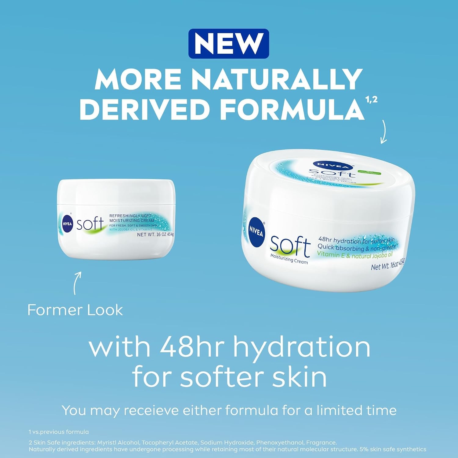 NIVEA Soft Moisturizing Cream Face Body Hands Jojoba Oil Vitamin E 16 Oz