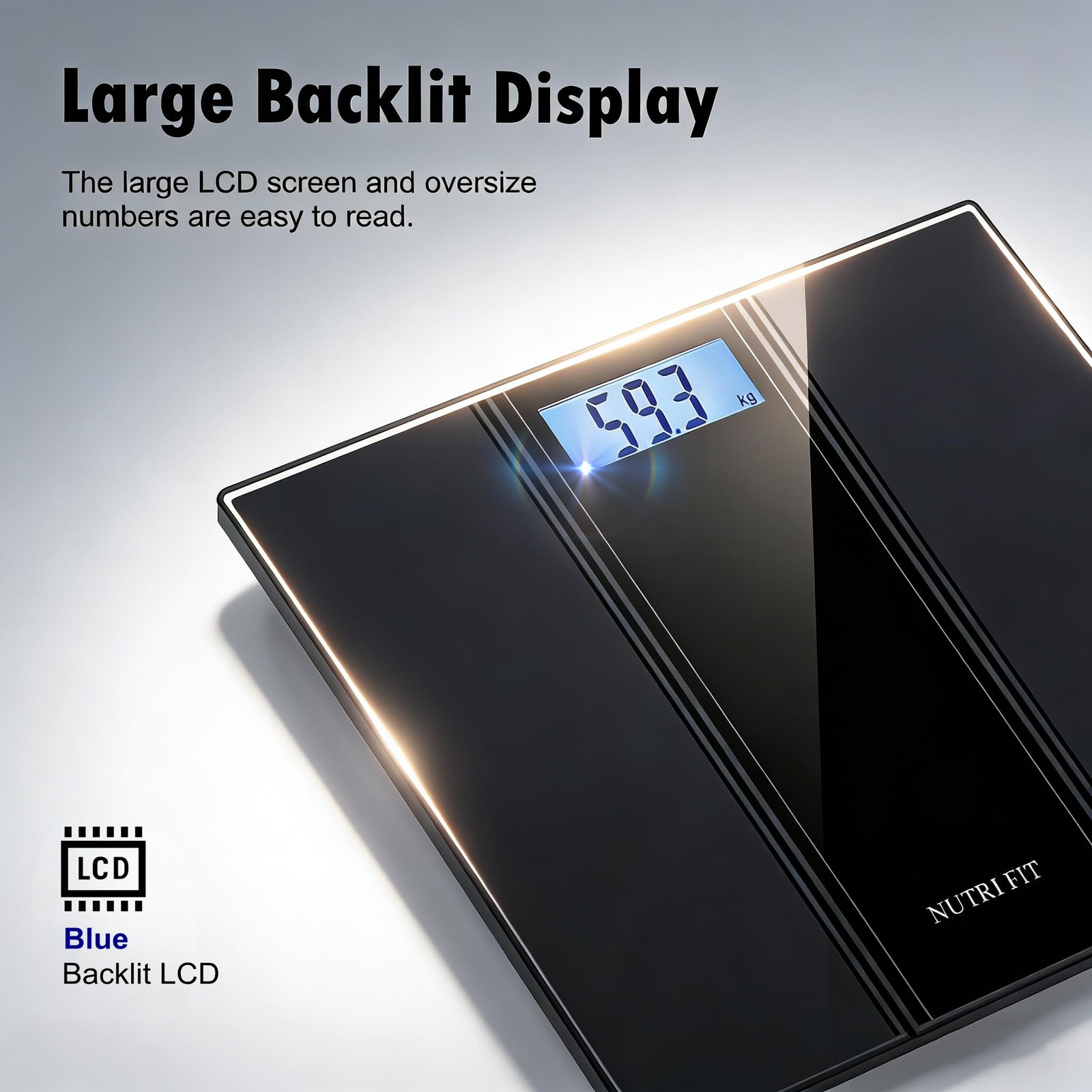 Highly Accurate Digital Bathroom Scale Body Weight LCD Backlit 400 lbs