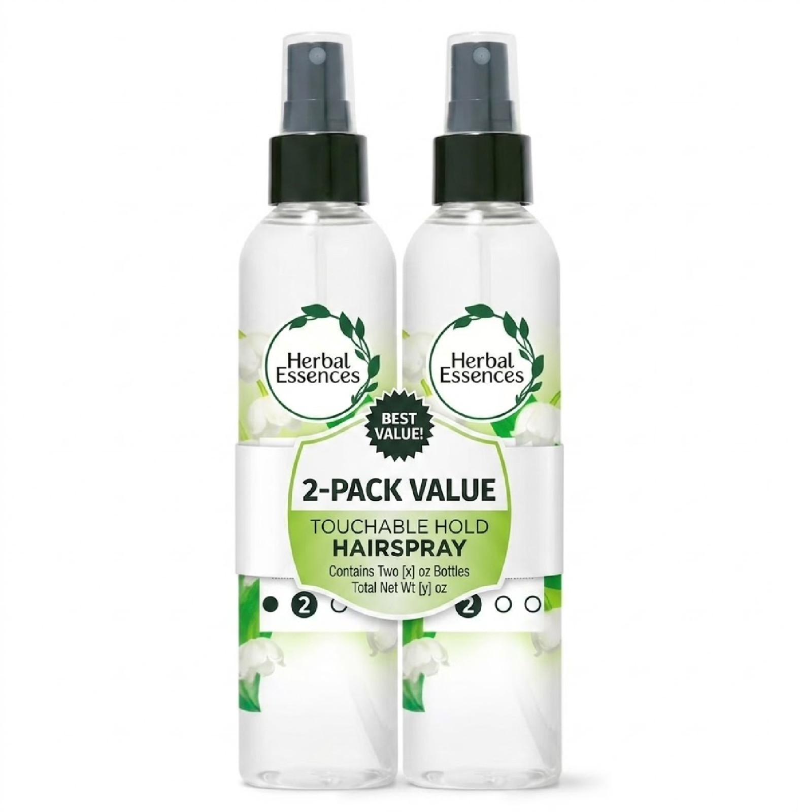 2 pk Herbal Essences Touchable Hold Hairspray, 8 oz.