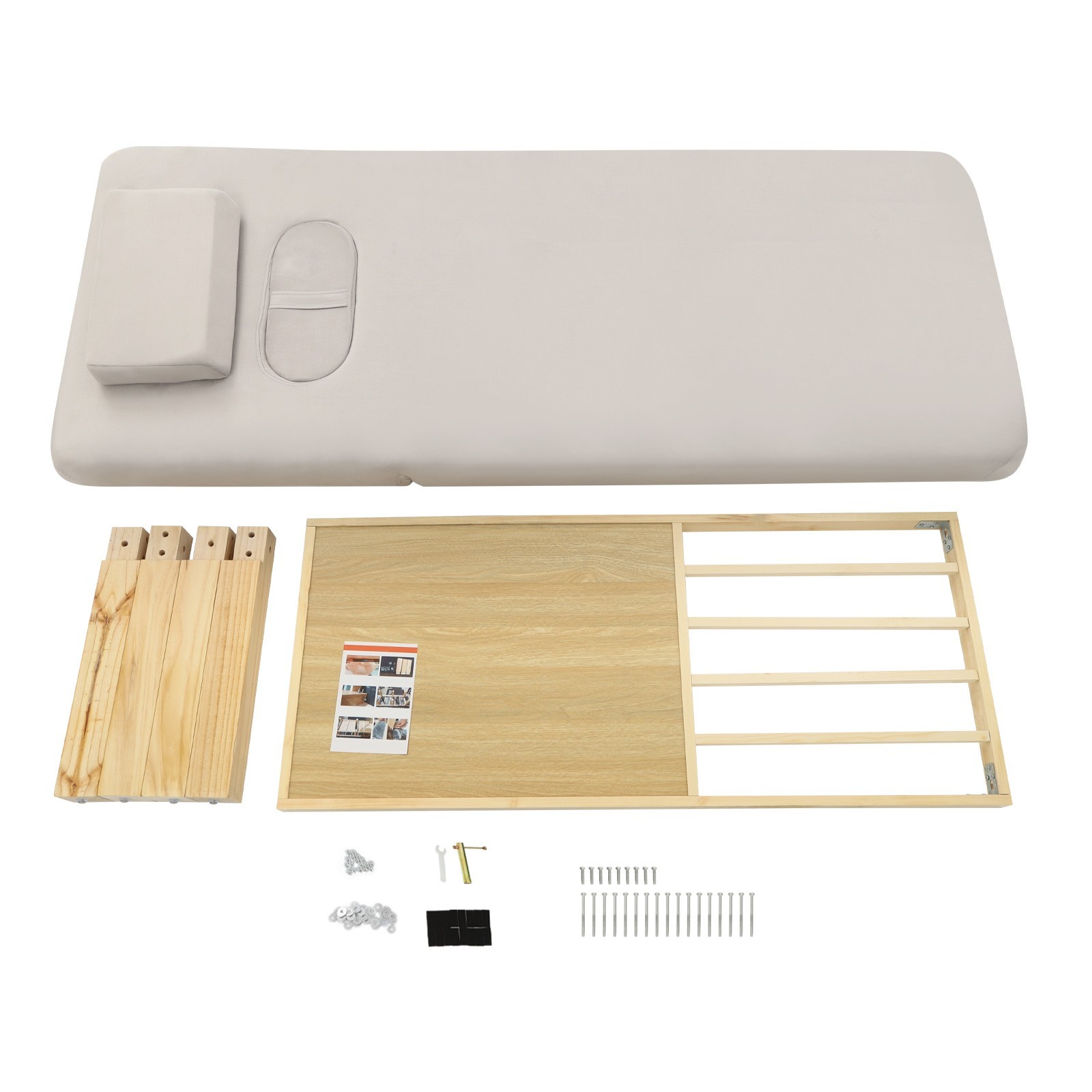 Solid Wood Stationary Massage Table 0-45°Angle Adjustable Physical Therapy Table