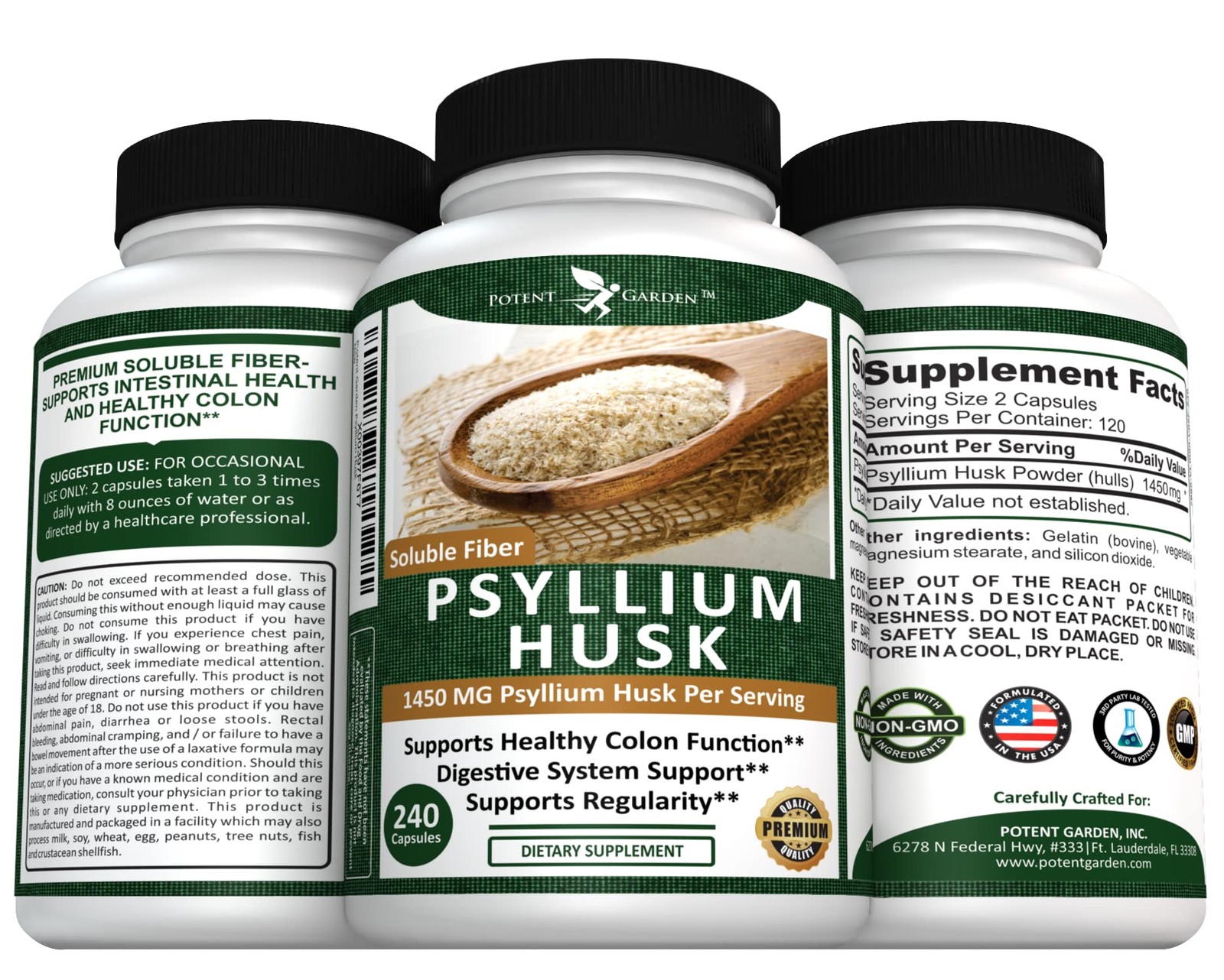 Psyllium Husk All Natural & Powerful Soluble Dietary Fiber Helps Regularity &…