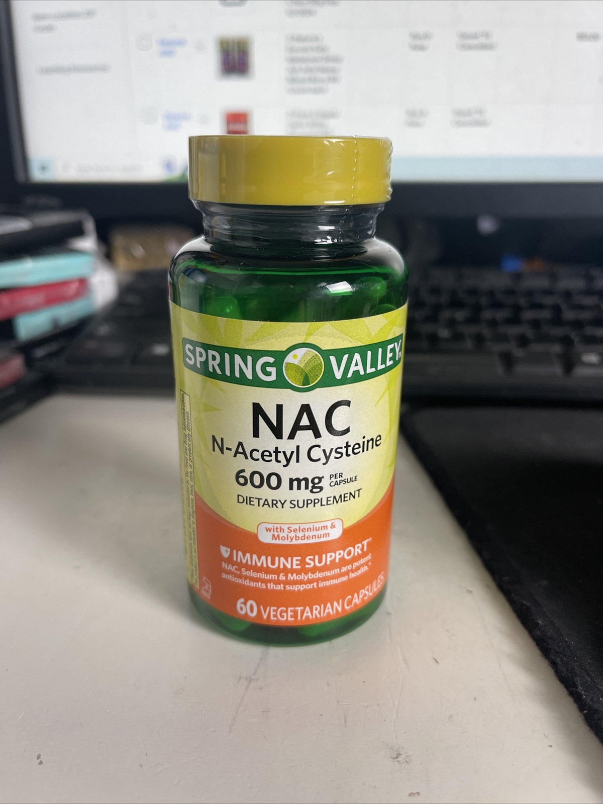 Spring Valley NAC N-Acetyl Cysteine 600 mg Immune Support 60 Capsules 03/2025