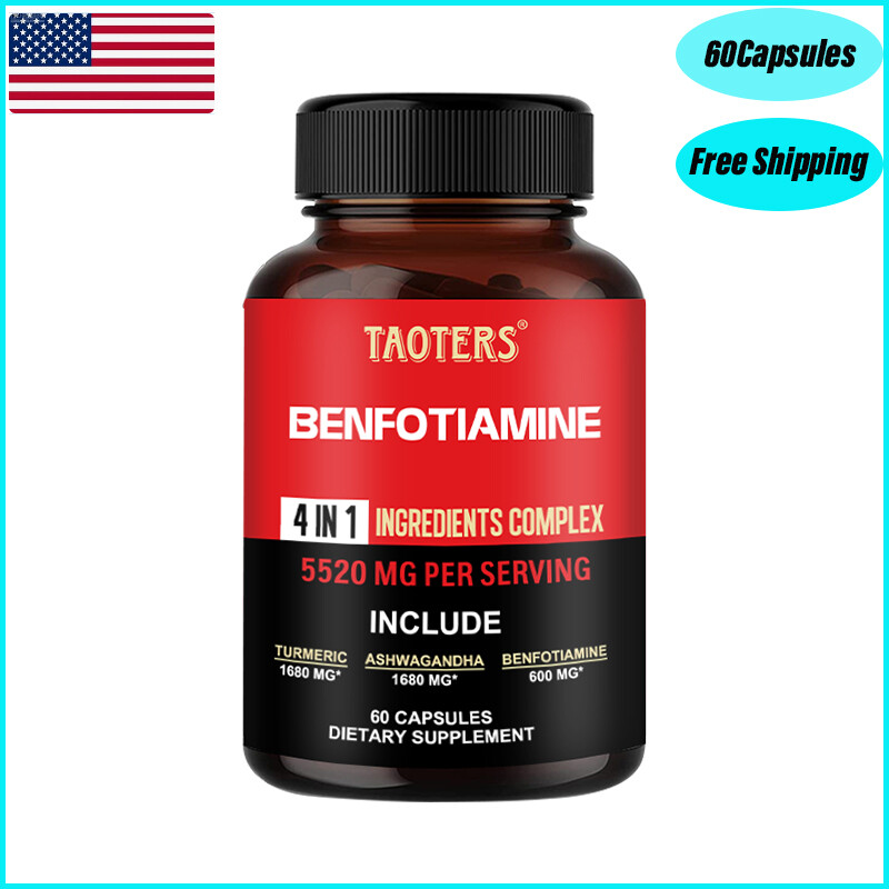TAOTERS Benfotiamine 600mg, 60 Capsules – Gluten Free and Non-GMO