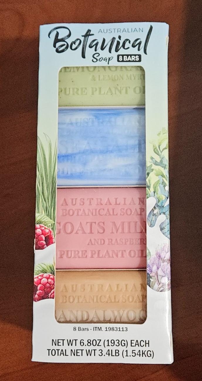 8 Australian Botanical Soap Goat Milk Sea Salt Lemongrass Sandalwood Exp 11/2028