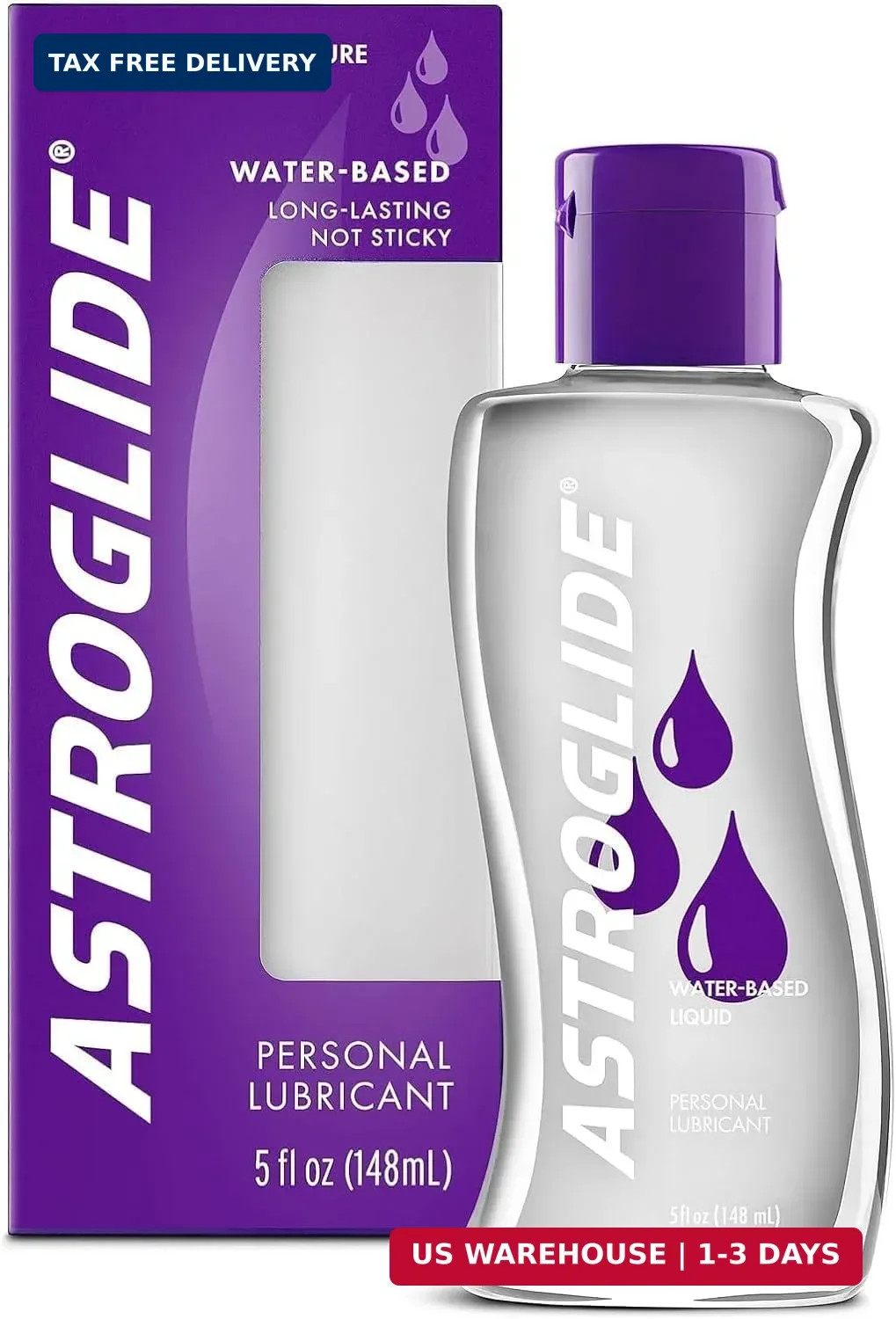 Astroglide Water-Based Lube (5oz), Liquid Personal Lubricant, Sex Lube for Men,