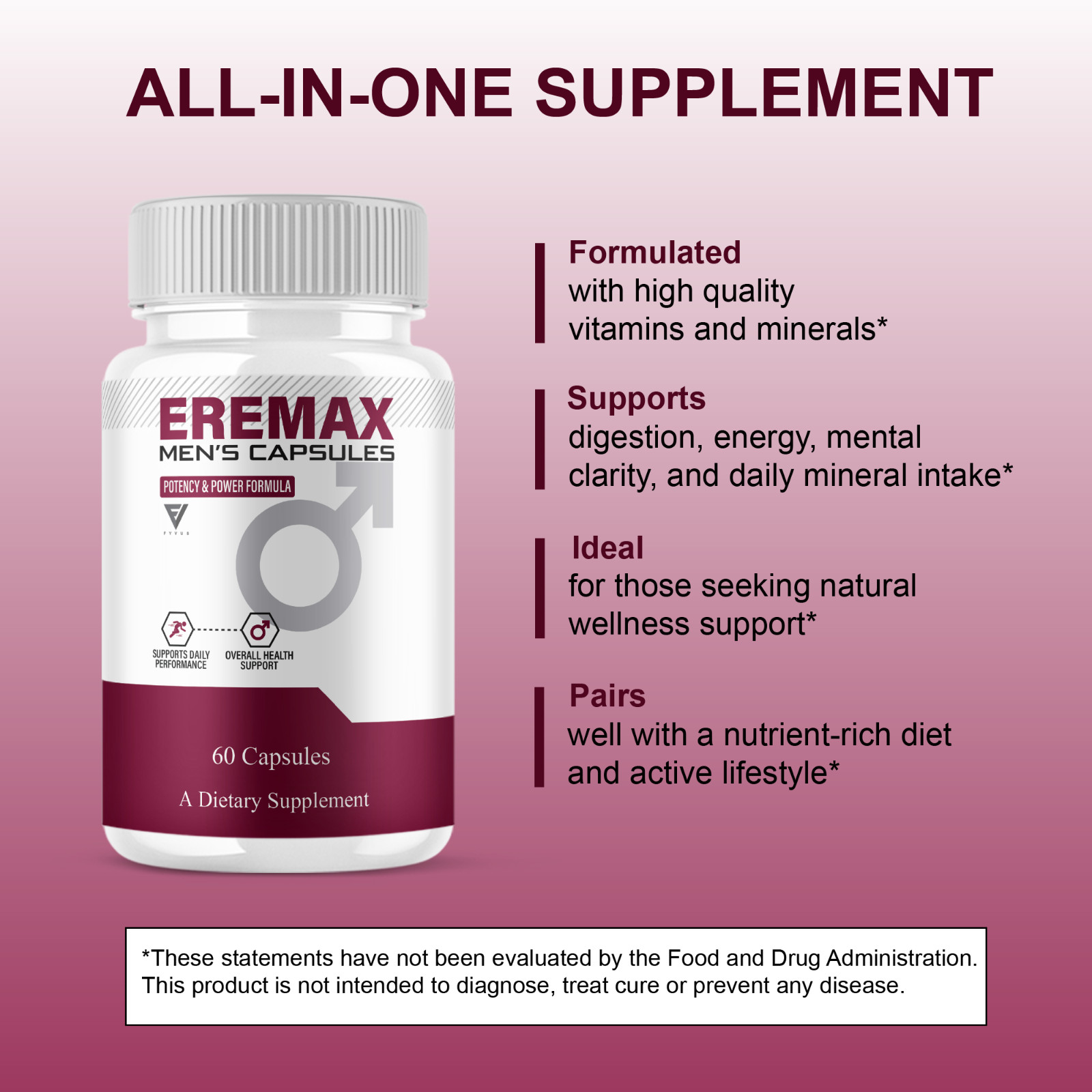 (2 Pack) Eremax Capsules, Eremax Premium Performance Supplement (120 Capsules)