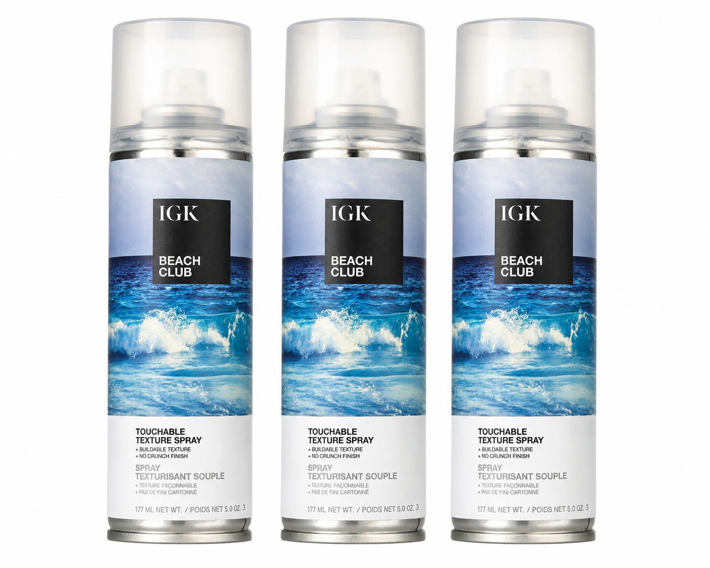 IGK Beach Club Touchable Texture Spray 5 oz / 177ml Pack of 3 NEW