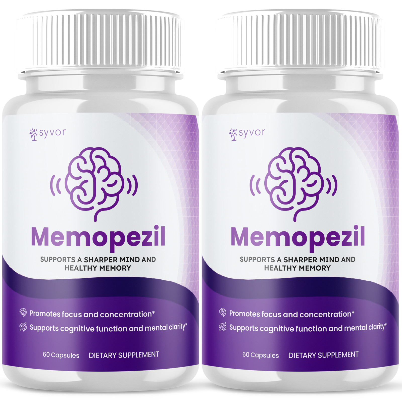 (2 Pack) Memopezil Nootropic All Natural Brain Supplement Memo Pezil 120 Capsule