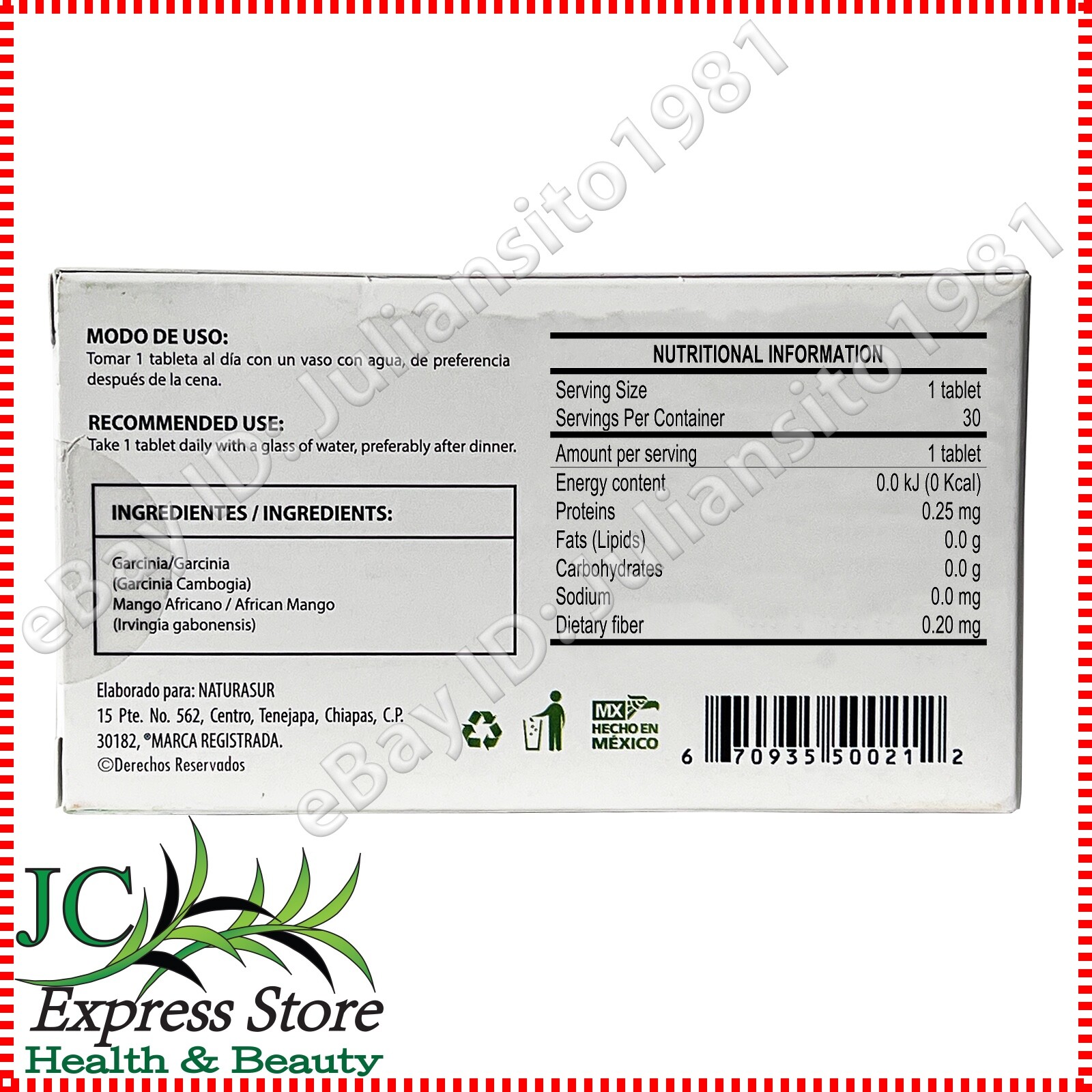 2 BOXES MANGAR 60 TABLETAS 500 MG MANGO AFRICANO & GARCINIA GAMBOGIA