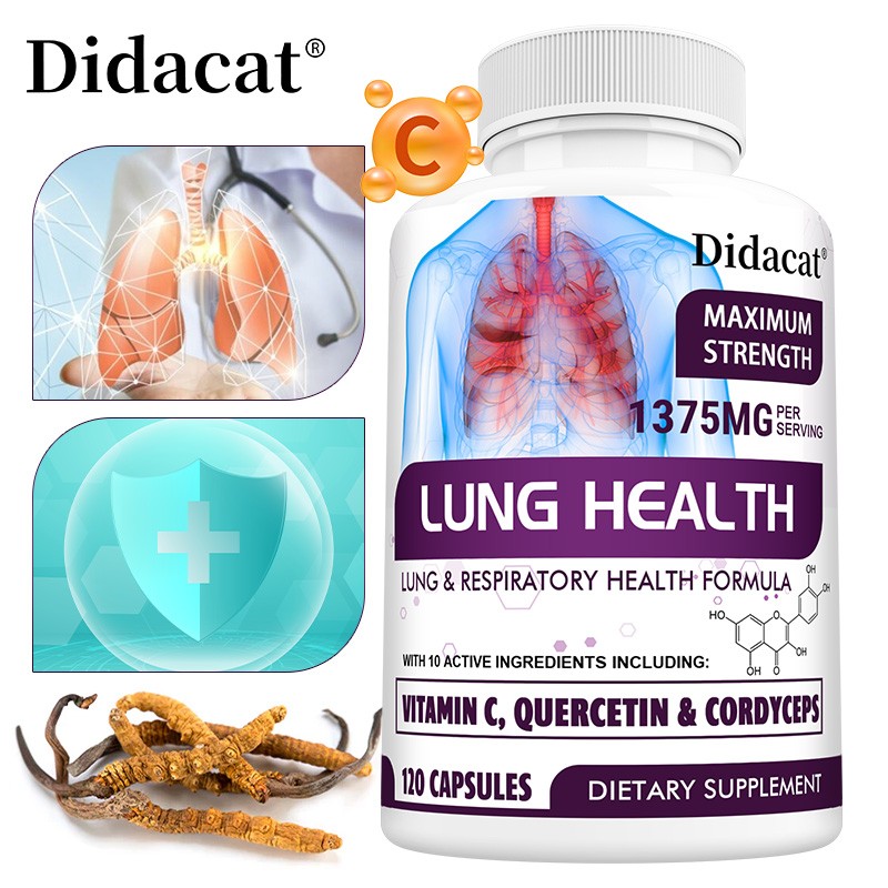 Lung Health 120 Capsules Lung Cleanse Detox Respiratory Quercetin Bromelain