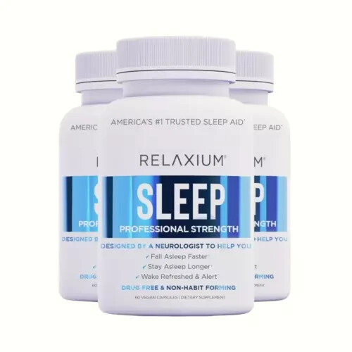 3-Pack Relaxium Sleep Natural Dietary Supplement for Better Sleep – 180 Capsules