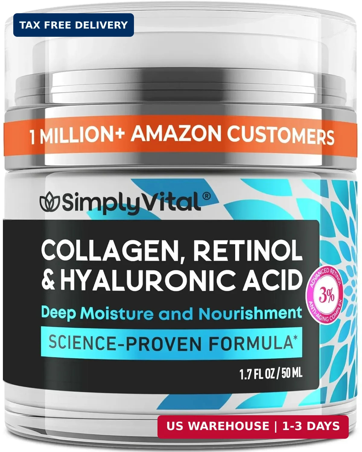 Anti-Aging Face Moisturizer with Retinol, Collagen & Hyaluronic Acid – Moisturiz