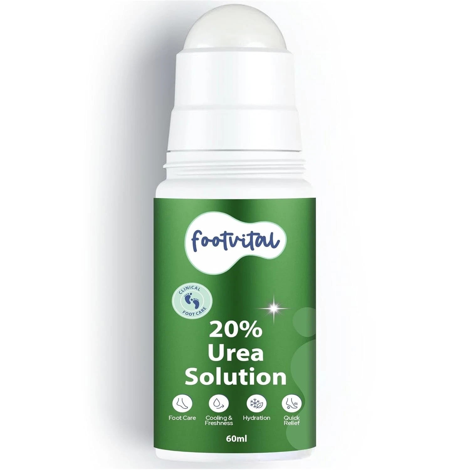 Footvital 20% Urea Solution Roll-On Clinically Tested Hydrating & Quick Relief
