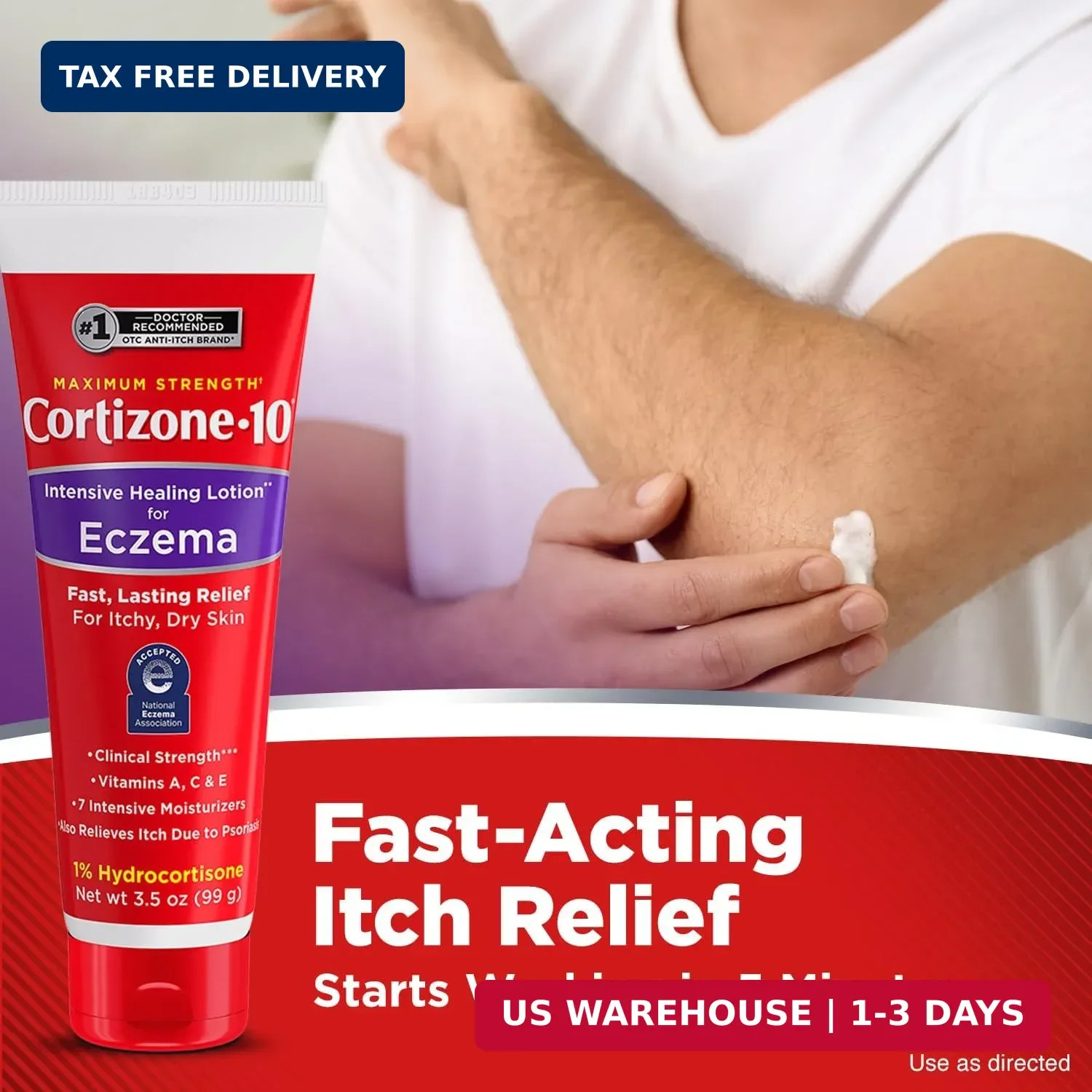 Cortizone-10 Maximum Strength Intensive Healing Itch Relief Lotion for Eczema, 1