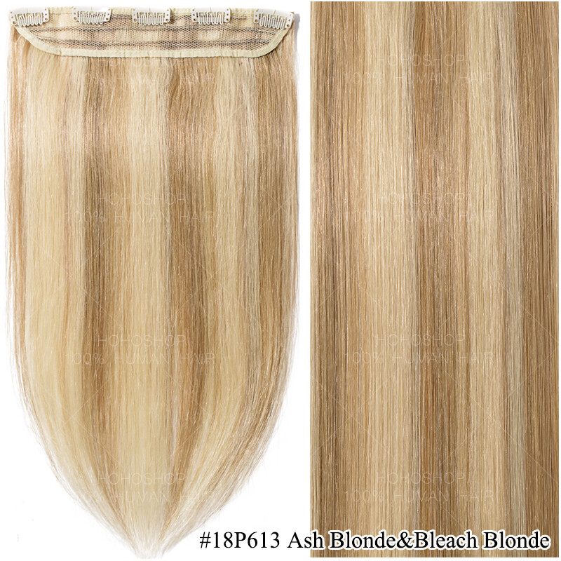 One Piece Clip In 100% Real Remy Human Hair Extensions Full Head Weft Long THICK