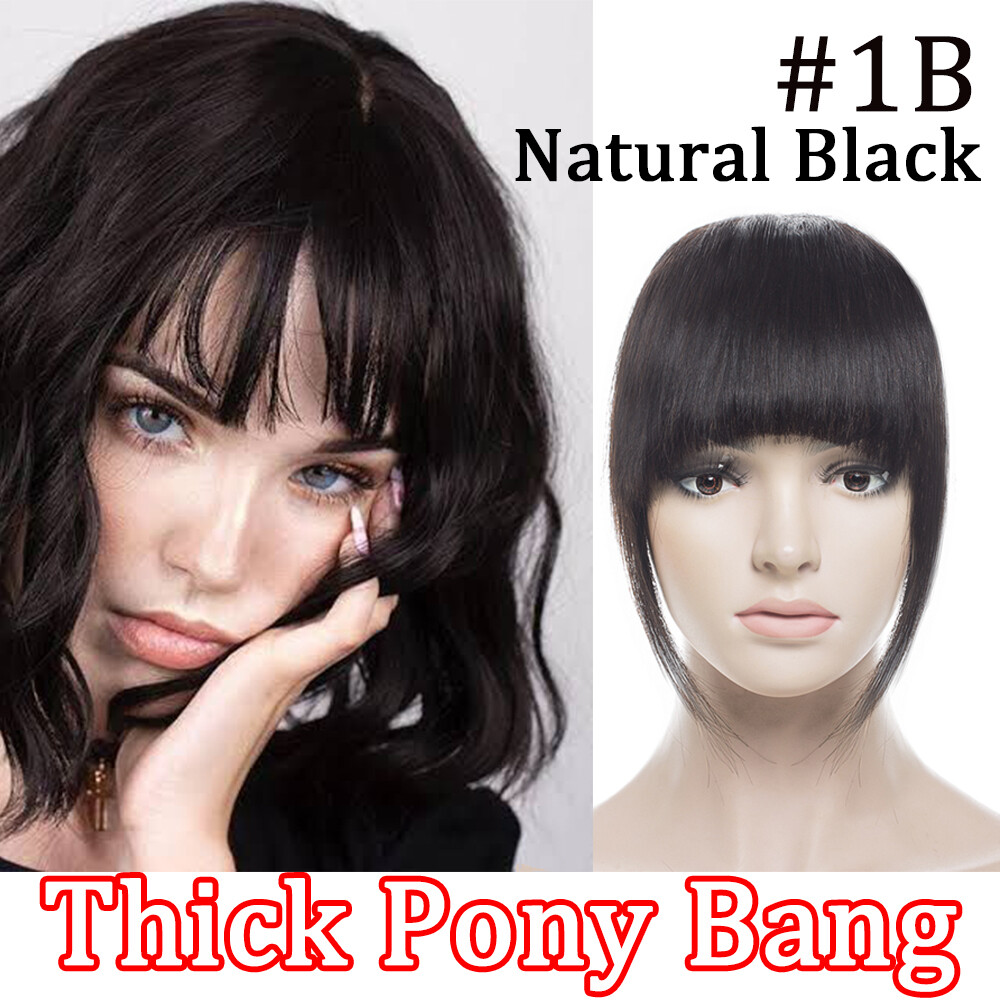 REMY Fringe Bangs Clip In 100% Human Hair Extensions Thin Wispy Front Hairpieces