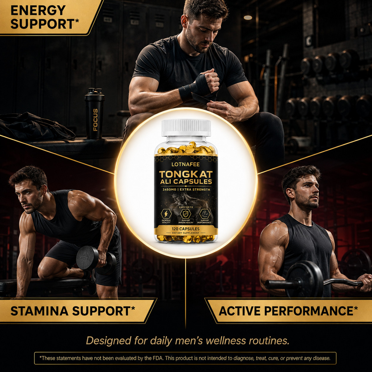 Lotnafee Premium Herbal Extract Complex – Men’s Daily Vitality Support 120 Capsu