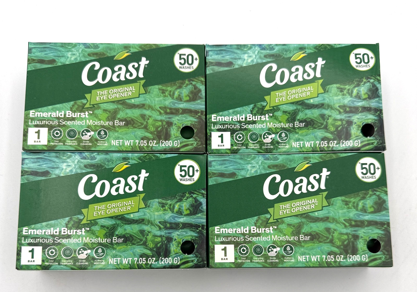 Coast Emerald Burst Moisturizing Soap Bars 7.05 oz each – Lot of 4