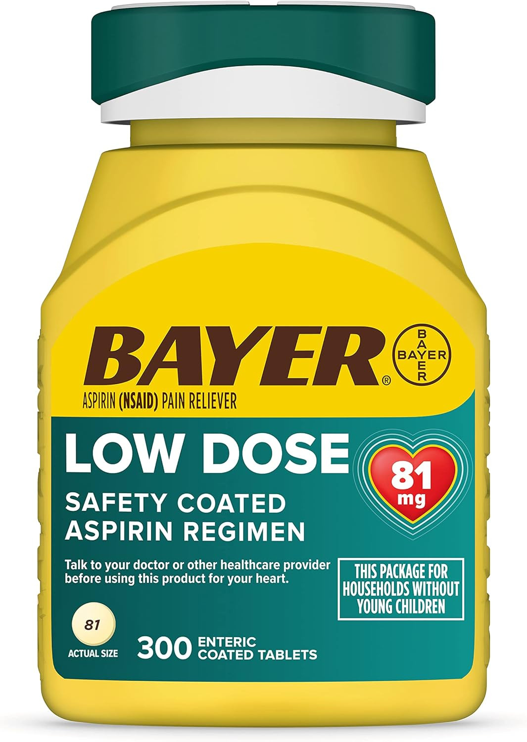 Aspirin Low Dose 81 Mg, Enteric Coated Tablets, Doctor Recommended, Secondary Pr