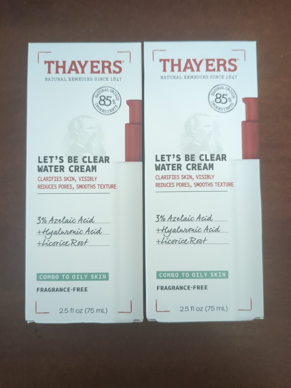 2 Thayers Let’s Be Clear Water Face Cream Moisturizer Azeliac & Hyaluronic Acid