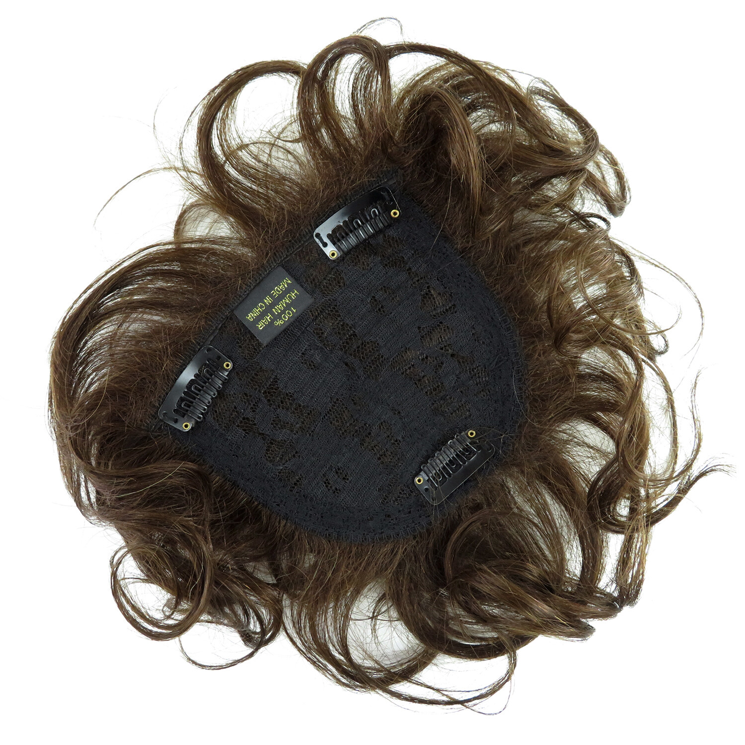 Short Wavy Curly Hair Crown Topper Human Hair Replacement for Women’s Thin Hair