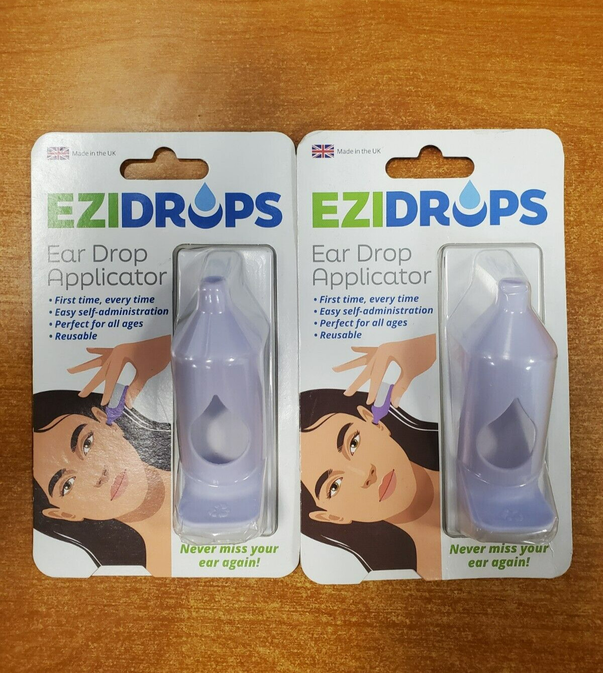 2 Pack: Ezidrops Ear Drop Applicators Easy Administration Reusable NEW R8P1a