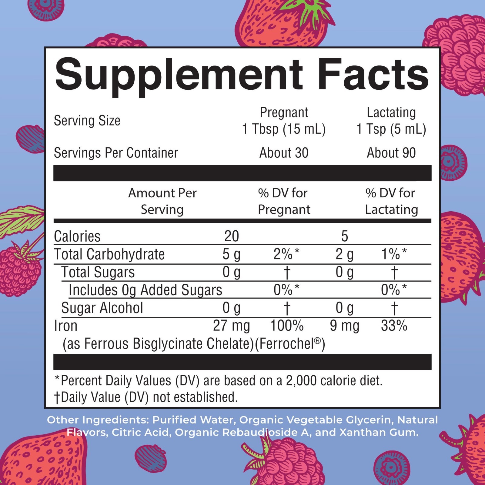 Prenatal & Postnatal Iron Liquid, Sugar Free Vegan Supplement, 15.22 Fl Oz, Non-