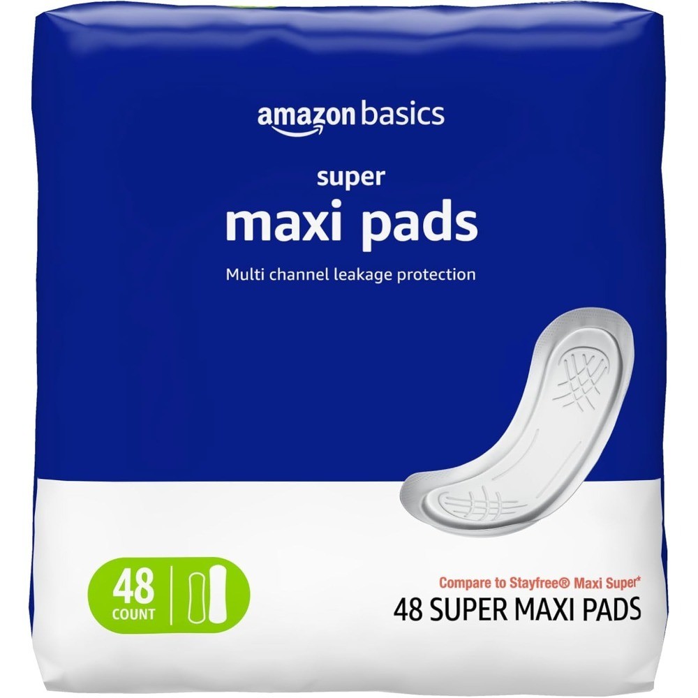 Extra Heavy Flow Maxi Pads, Unscented, Super Absorbent, 48 Count, 1 Pack