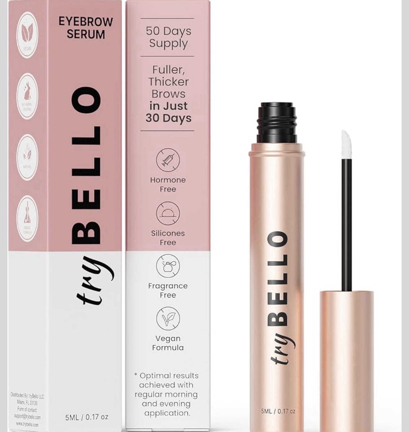 Try Bello Eyebrow Serum 5 ML / 0.17oz (pack of 3)New Sealed Eye Brow Serum