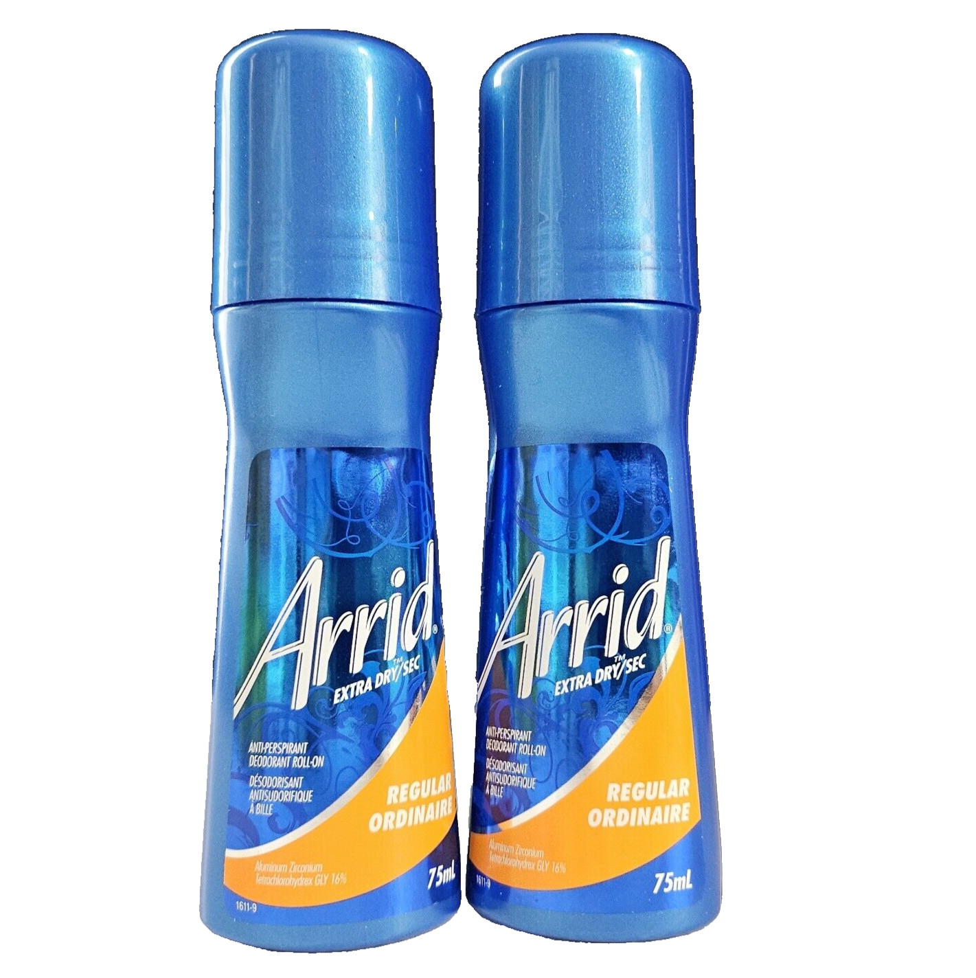(2) Arrid Extra Dry Roll-On Antiperspirant Deodorant 2.5 oz Regular New Canada