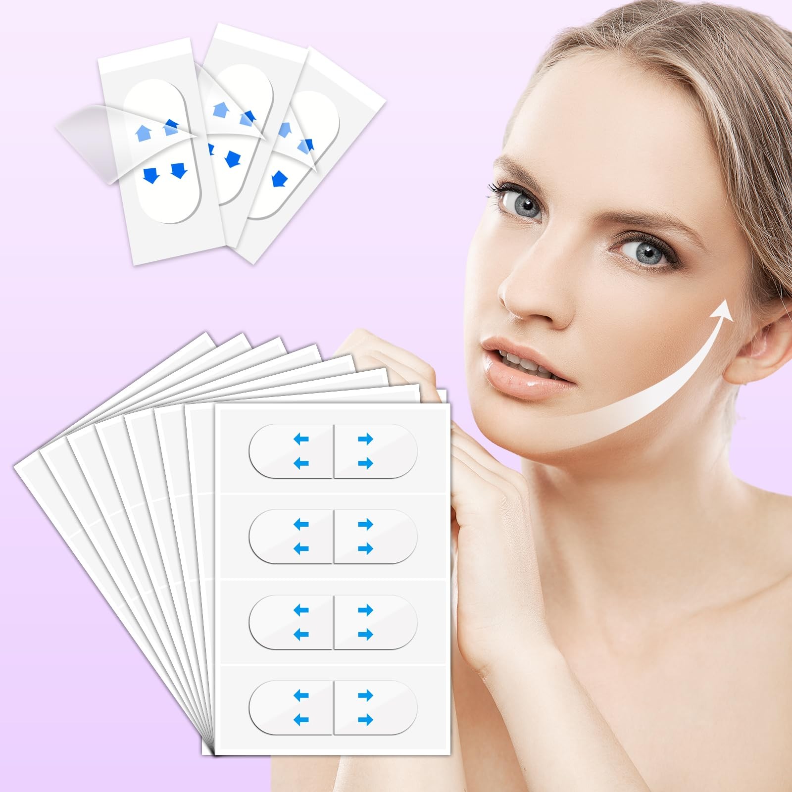 120PCS Invisible Face Lifter Tape Instant Face Lift Tape Double Chin Wrinkles