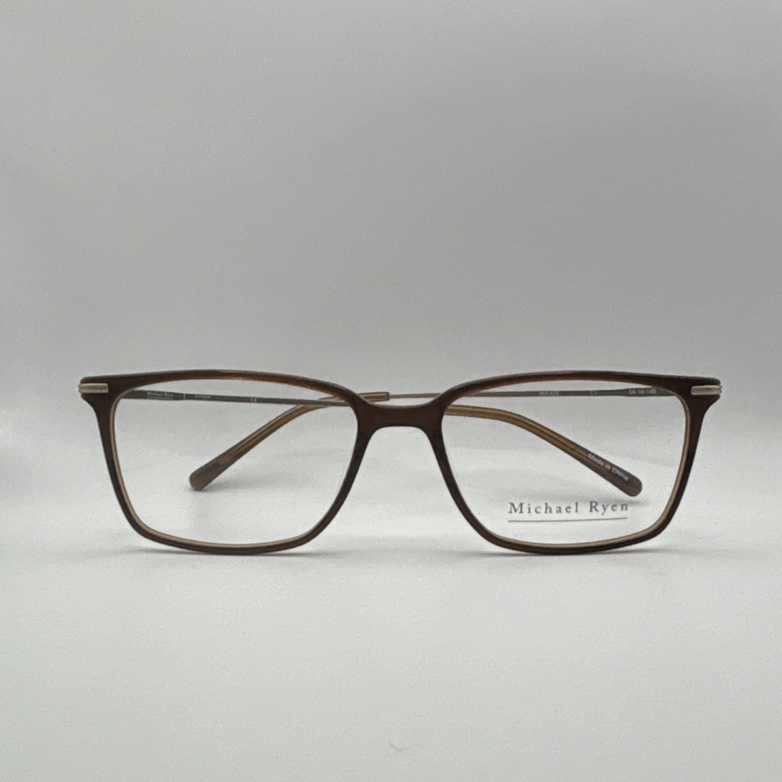 Michael Ryen MR-420 C1 Brown Rectangular Full Rim Metal/Plastic Frames 54-16-145