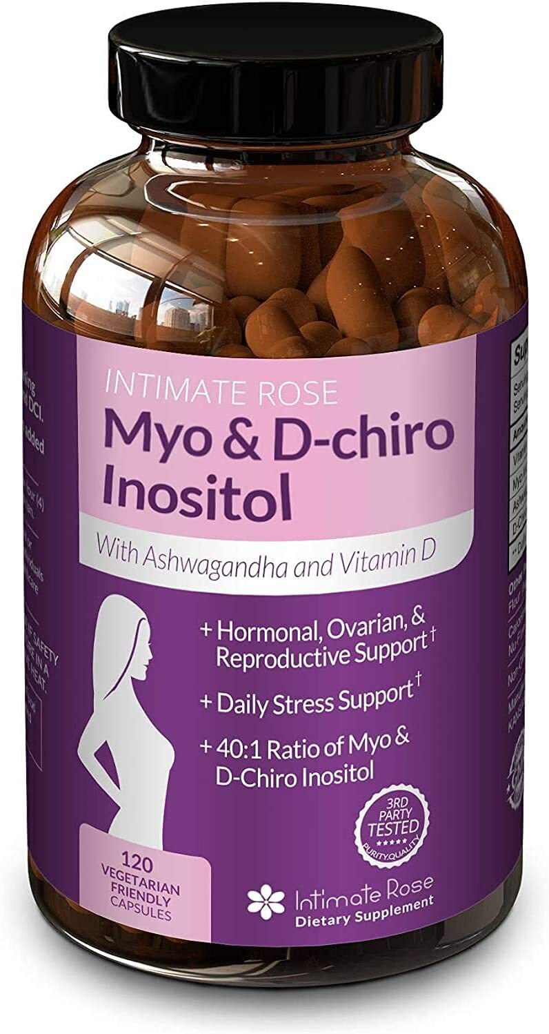 Myo-Inositol Supplement for PCOS with Ashwagandha and Vitamin D – 120 Capsules